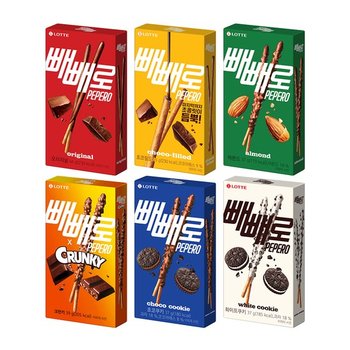 G)[18갑] 빼뺴로 6종(초코/초코필드/아몬드/크런키/화이트쿠키/초코쿠키)