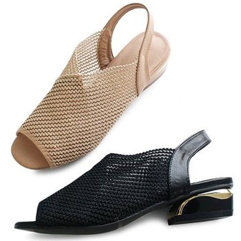 아미 k et muse Gold mix heel mash sandals_KM20s281