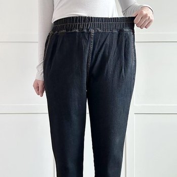 이지 블랙 배기 데님 308P780S 빅사이즈 여성의류