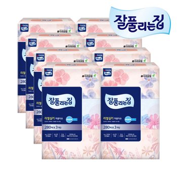 잘풀리는집 미용티슈 280매 3갑 X 8개
