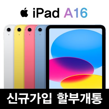 아이패드 A16 256G 실버 WiFi 5G 셀룰러 KT 통신사 신규가입 기기변경 할부 개통