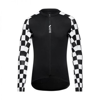 GOREWEAR 토렌트 롱 슬리브 저지 - 블랙화이트 체크 (남성용)