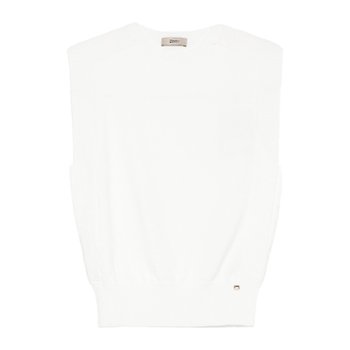 [해외] [해외배송] 에르노 메탈 로고 탭 리브 트림 베스트 MG000163D76092 1001BIANCO 1001 BIANCO