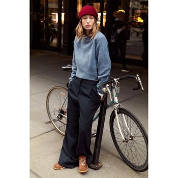 ZARA 자라 우먼 소프트 니트 점퍼 미드블루 5536155427 884902