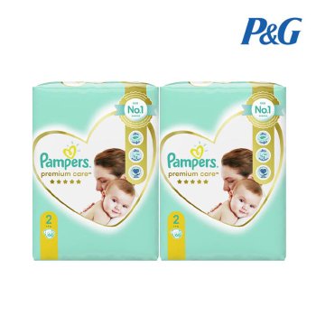 유럽산 팸퍼스 프리미엄케어 밴드형 기저귀  2단계_2팩(136p) pampers 바우처