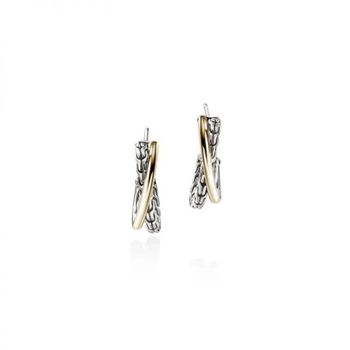 [해외] John Hardy 우먼 에센셜 크로스오버 귀걸이 골드 스털링 실버 20.5MM - EZZ98714 801392