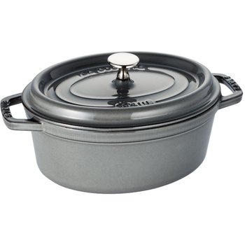 [해외] staub 23cm] IH La Cocotte Oval 40500-236 스토우브 [피코 코콧 타원 회색 양손 주물 법랑 냄비