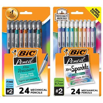 [해외] 빅엑스트라 스파클 샤프 펜슬 0.5mm 0.7mm 24개입 (2종 택1)  BIC Xtra-Sparkle Pencil