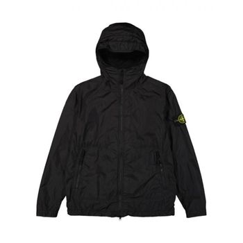 [해외] Stone Island 스톤 아일랜드 40522 크링클랩스 나일론 가먼트 다이드 후드 자켓 블랙 - 23SS