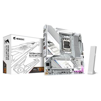 [해외] GIGABYTE X870M A ELITE WF7 ICE Micro-ATX 마더보드 화이트 MB6798