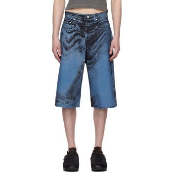 [해외] 캠퍼 랩 블랙   블루 디스토트 프린트 데님 쇼츠 AU00007 006 TP845948966 132407356