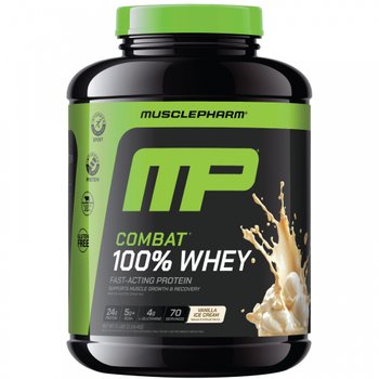 [해외] 머슬팜, 컴뱃® 100% 웨이 프로틴 파우더, 바닐라 아이스크림, 5 lbs (2.24 kg)