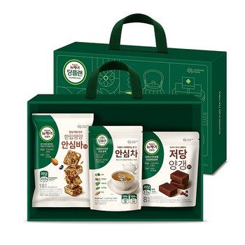 당플랜 안심 다과상 GIFT SET(안심차,저당양갱,안심바) 1세트