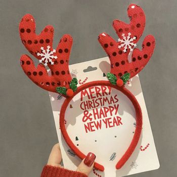 크리스마스 머리띠 루돌프 산타 사슴뿔 트리 리본 파
