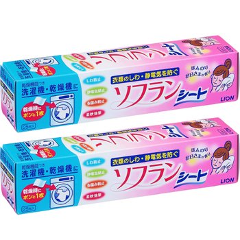 [해외] 일본 Soflan 소프란 패브릭 소프트너 건조기시트 섬유 유연제 시트 25매 X 2개