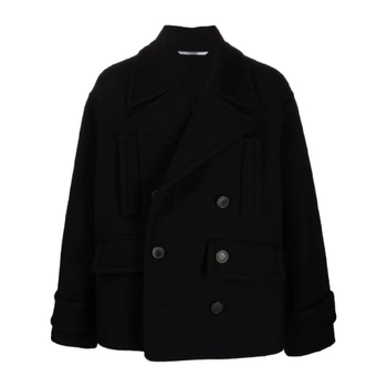 발렌티노 가라바니 더블 브레스티드 버진 울 혼방 코트 VCJG807U3