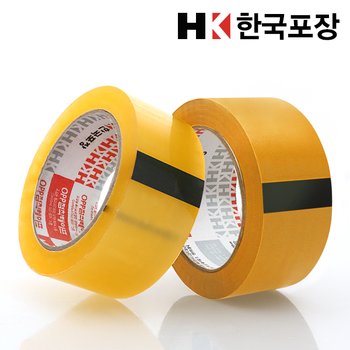 한국테이프 박스테이프 더블경포장 80M x 10개 투명 황색