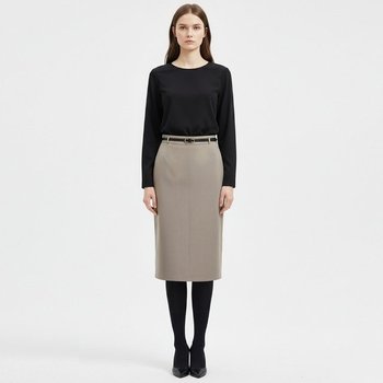 [샵앤] 국산 여성 정장 벨트 클래식 H라인 스커트 NS-WSK-21056