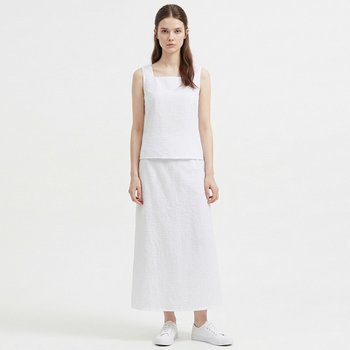 [샵앤] 여성 잔고방 바캉스 민소매 나시 롱스커트 세트 NTT-WSET-21152-아이보리