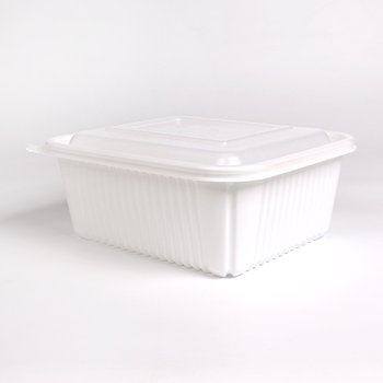 [TY] 갈비찜 해물찜 배달 포장 소형 사각 찜 용기+뚜껑 (대) 화이트 200세트