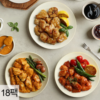 닭신 고단백 오븐구이 소스 닭가슴살 양념치킨맛 외 9종 9+9팩 / 국내산 냉장육 저당소스