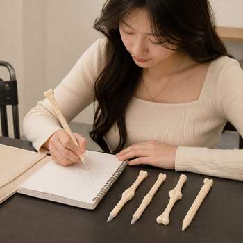 해골 디자인 필기구 캐릭터 뼈다귀 볼펜 필기용 사무용품 5세트