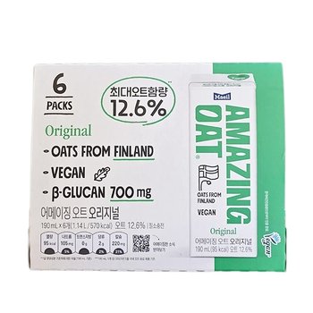 매일 어메이징 오트 오리지널 190ml x 6개 아이스박스포장