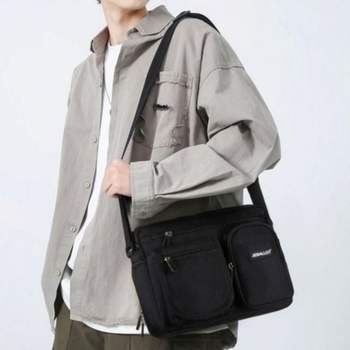 남성 캔버스 크로스백 미니 사각 법무부