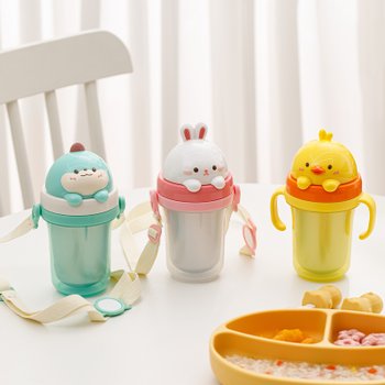 프렌즈 흘림방지 입체 이중스텐 빨대컵2 어린이집 등원준비물