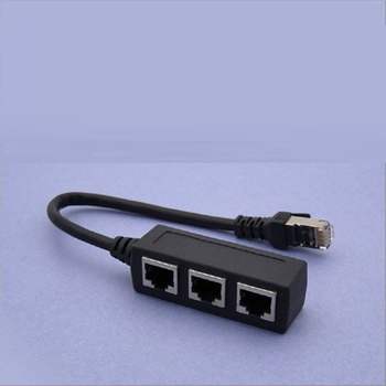 커플러 RJ45 FT형 8P8C 분배기 1대3 3분배 Black STP Coms