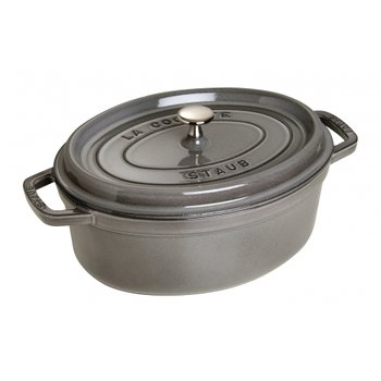 [해외] staub 27cm] IH La Cocotte Oval 40500-276 스토우브 [피코 코콧 타원 회색 큰 양손 주물 법랑