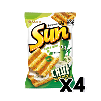 유어스 썬칩 대파크림치즈맛 봉지스낵 80g x 4개