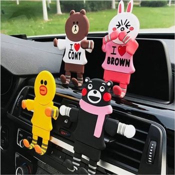 차량용 큐티 캐릭터 송풍구 폰거치대 1개(색상선택)