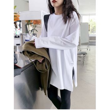 여자 NC90OP50 데일리 한쪽 옆트임 던 스타일 긴팔 티셔츠