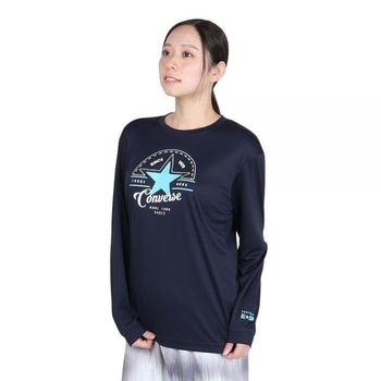 [해외] 컨버스 우먼 바스켓볼 웨어 걸스 프린트 롱 슬리브 셔츠 CB342352L-2900 - 네이비