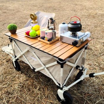 캠프365 파파웨건 리퍼브 특가 스포츠 베이지 웨건 캠핑웨건 카트 브레이크 장착