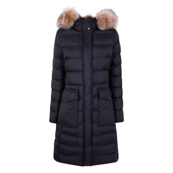 25FW 몽클레어 클로에쎄 패치로고 후드퍼 벨티드 롱 패딩 블랙 1C00013 53A5E 99M