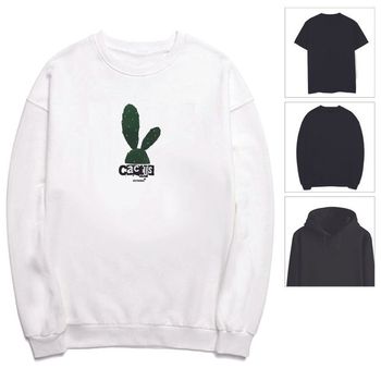 키밍 맨투맨 후드티 선인장 토끼모양 초록식물