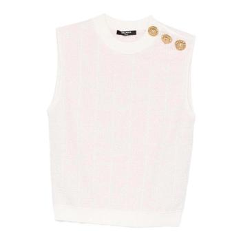 [해외] 26SS 발망 민소매 티셔츠 GF1AG850KJ48OIB Nude Neutrals