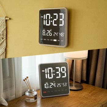 제조사:유진정밀(주)/병행수입아님 오리엔트 OWC시계 실루엣 스퀘어 LED 캘린더 탁상겸용 디지털 벽시계 OT925, 2종 택1