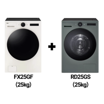 LG전자 트롬 AI 오브제컬렉션 세탁기 (FX25EF) 25kg + 건조기 (RD25GS) 25kg