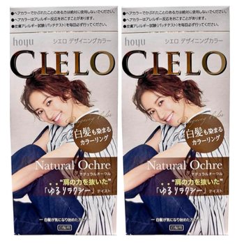 [해외] 흰머리 염색 시 E 로 디자이닝 컬러 자연 오클 1제 32g 2제 96g ×2개