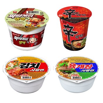 [삼양]소컵 4종 8개입 (신라면+육개장사발면+김치사발면+짜장범벅)x2