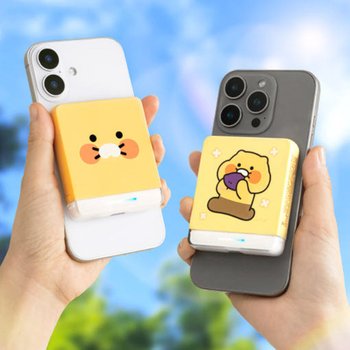 카카오프렌즈 춘식이 맥세이프 보조배터리 5,000mAh 무선 휴대용 가벼운 슬림 밧데리