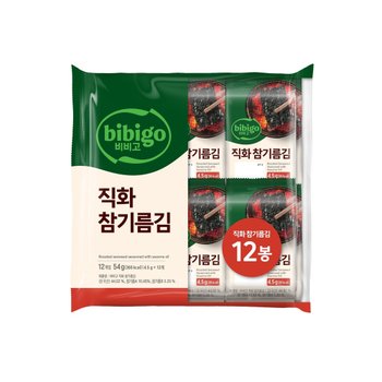 비비고 직화 참기름김 12개입 조미김 54g x 8개