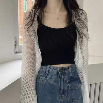 여자 여름 대학생 20대 패션 시스루 얇은 볼레로 코디 여성옷쇼핑몰