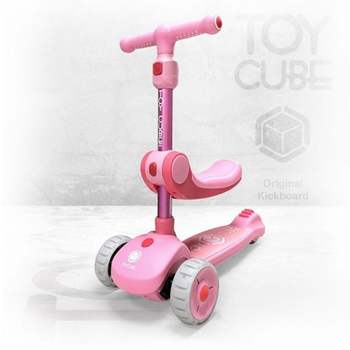 토이큐브 2in1 붕붕카 킥보드 (핑크)