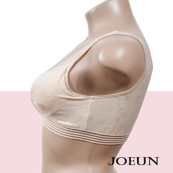 볼륨 자가드 스트라이프 노와이어 스포츠 브라탑 편안한 여성 운동용 브라