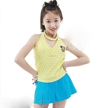 뿌까 주니어 수영복 세트 비키니 팬츠 래쉬가드 3P