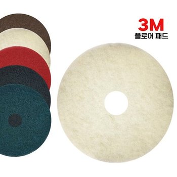 슈마켓 3m 플로어패드 백색 16인치 5P 박리작업 박리패드 광택작업 광택패드